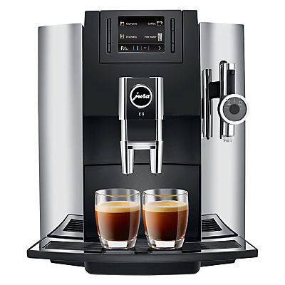 Jura E8 Bean-to-Cup Automatic Coffee Machine, Chrome Jura E8 Bean-to-Cup Automatic Coffee Machine, Chrome